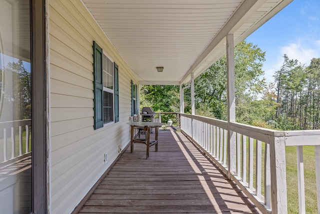 wooden deck with covered porch