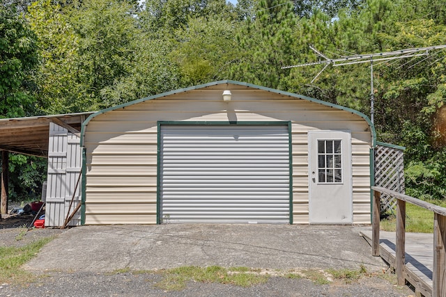 view of garage