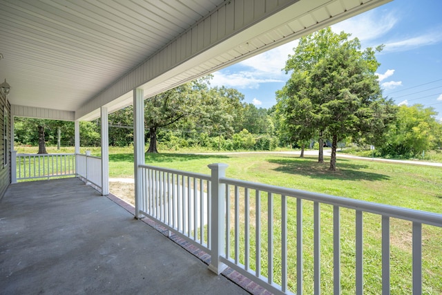 view of patio featuring a porch