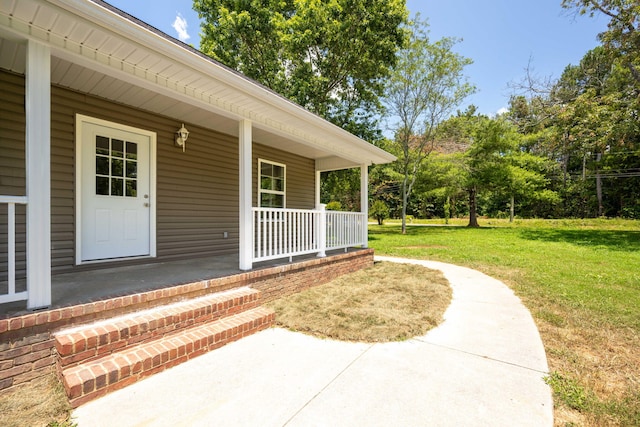 exterior space with covered porch