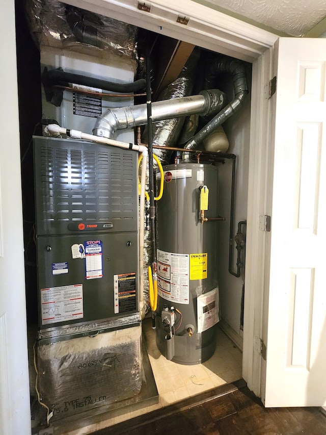 utility room with gas water heater