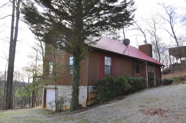 view of home's exterior featuring a garage