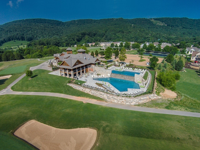 bird's eye view featuring a mountain view