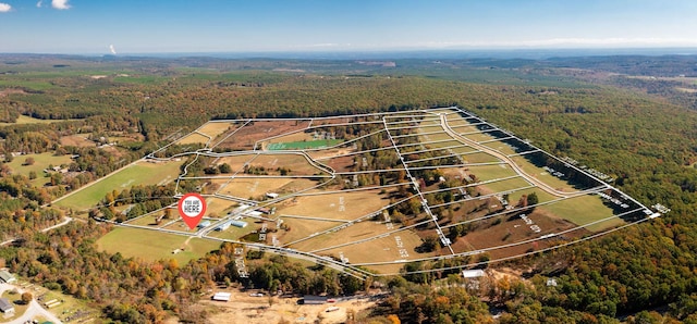 aerial view with a wooded view