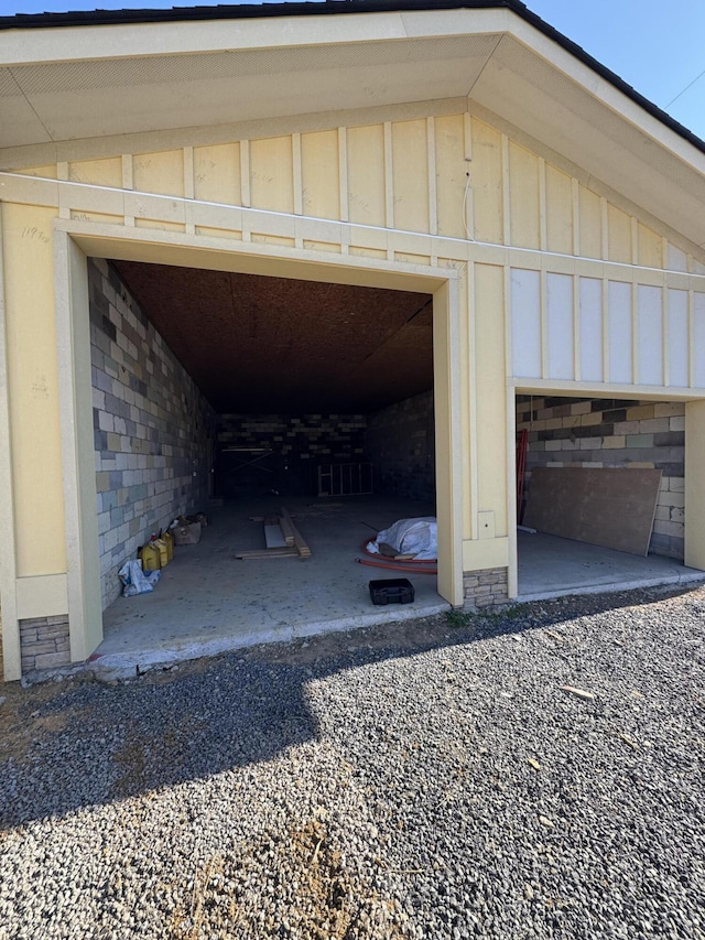 exterior space featuring board and batten siding