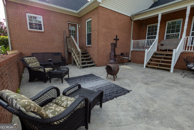 view of patio with an outdoor living space