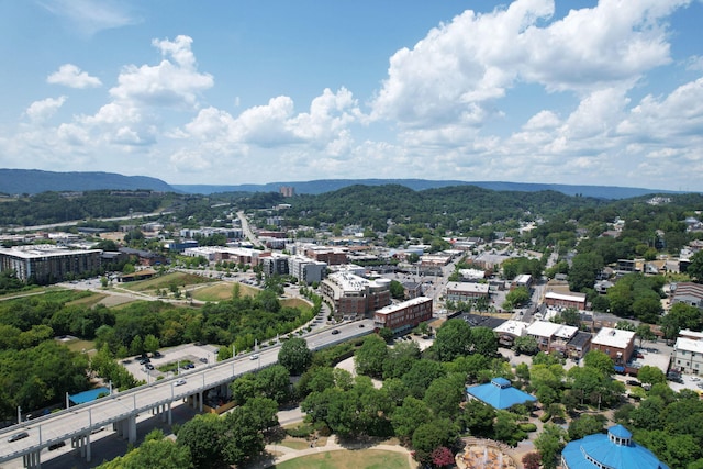 aerial view featuring a mountain view