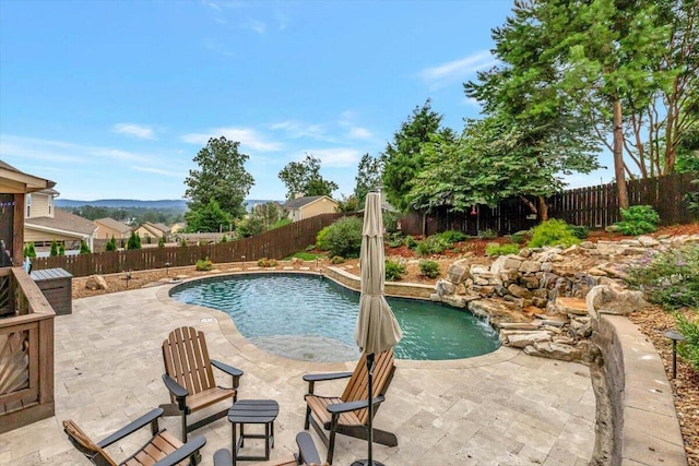 view of swimming pool featuring a patio