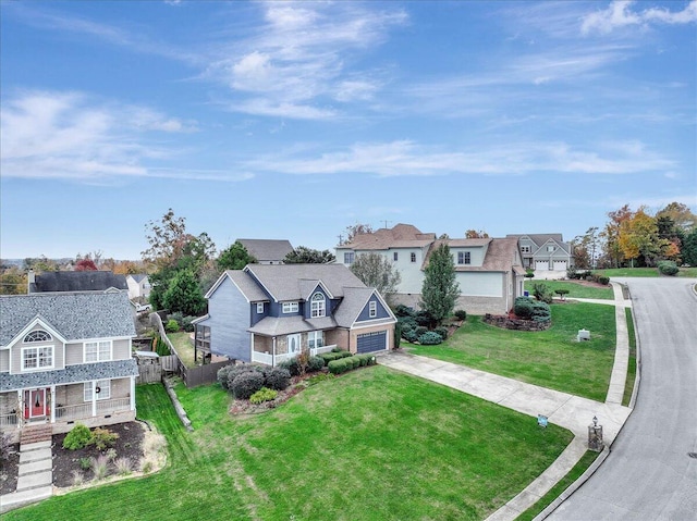 view of front of home with a front lawn