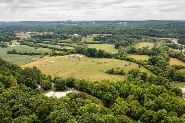 drone / aerial view with a rural view