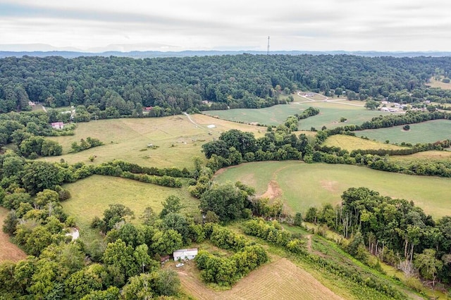 aerial view featuring a rural view