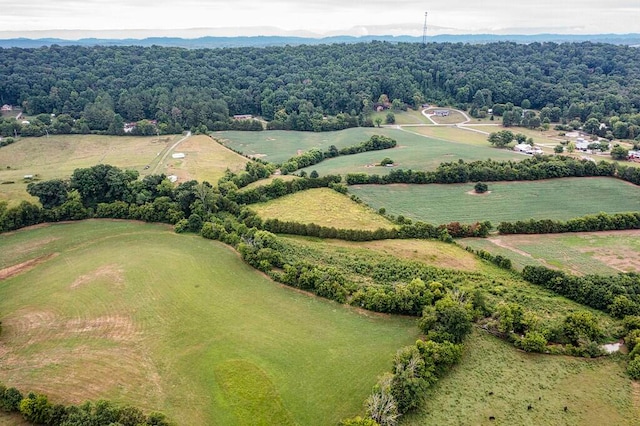 aerial view featuring a rural view