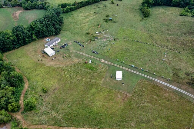 aerial view featuring a rural view