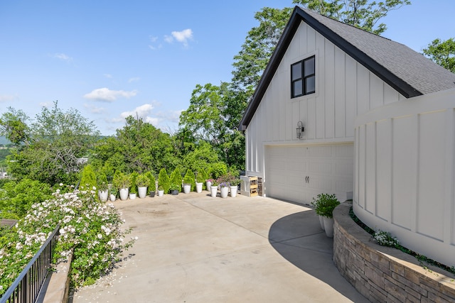 view of garage