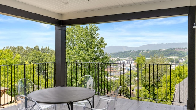 balcony with a mountain view