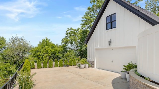 view of garage