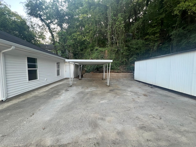 view of patio / terrace with a carport