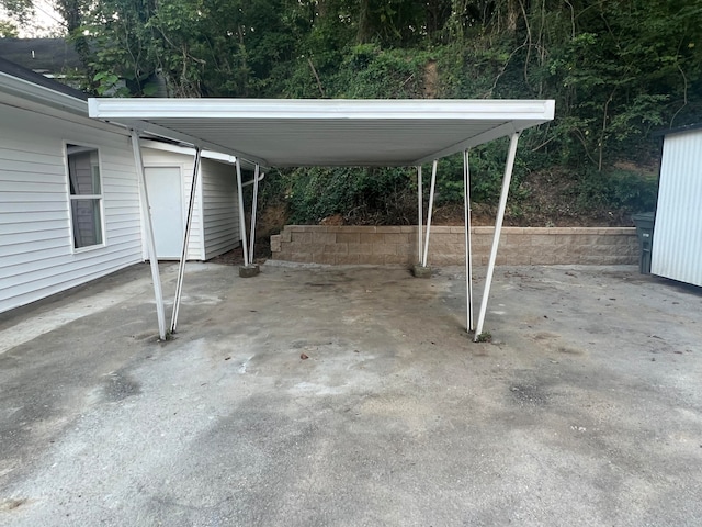 view of car parking with a carport