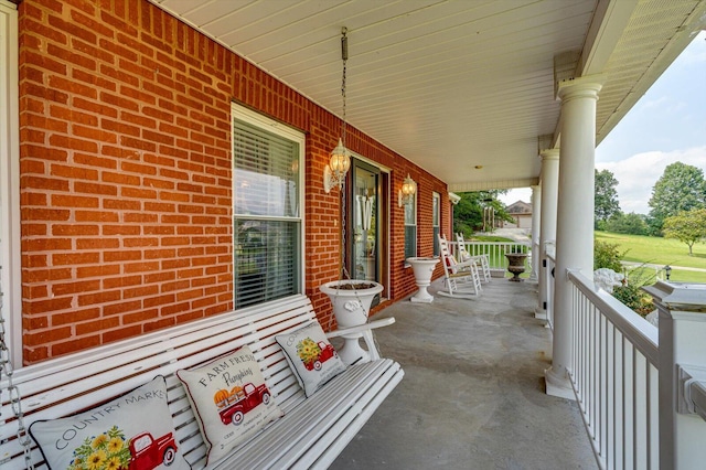 view of patio with a porch