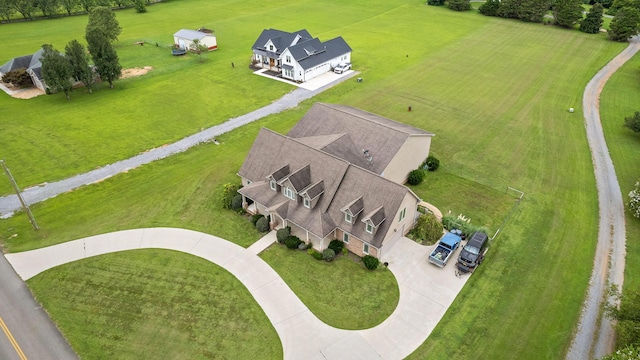 drone / aerial view featuring a rural view