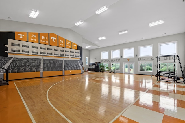 view of sport court featuring a wealth of natural light and community basketball court