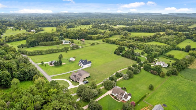 aerial view featuring a rural view