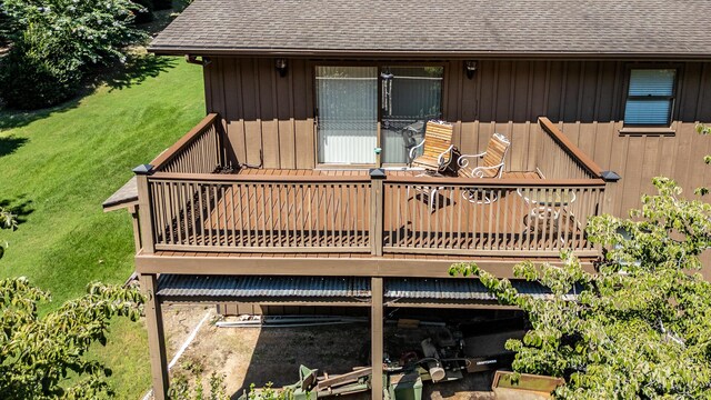 deck with a lawn