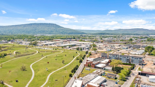 aerial view featuring a mountain view