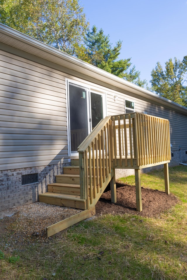 exterior space featuring a deck