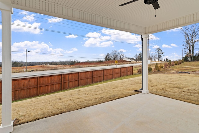 view of patio / terrace with ceiling fan