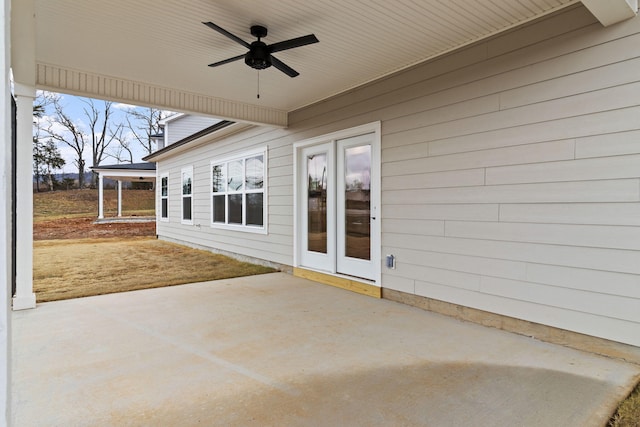 view of patio / terrace with ceiling fan