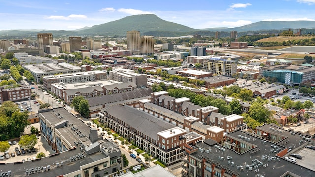 birds eye view of property featuring a mountain view