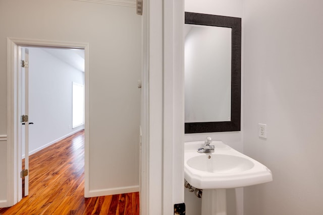 bathroom featuring hardwood / wood-style floors