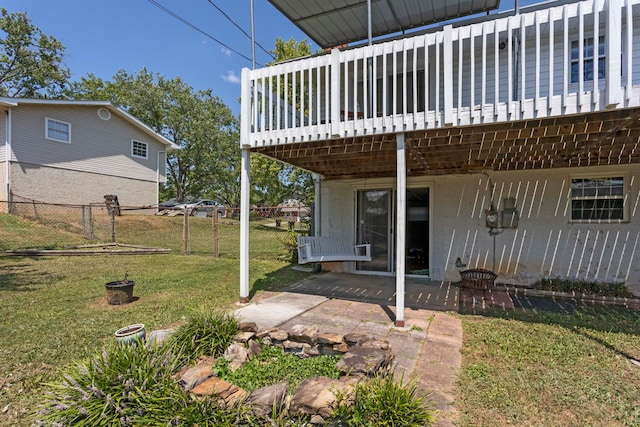 view of yard with a deck and a patio area