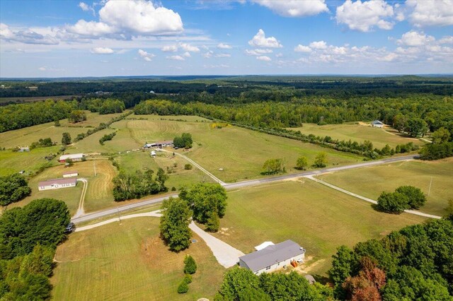 aerial view with a rural view