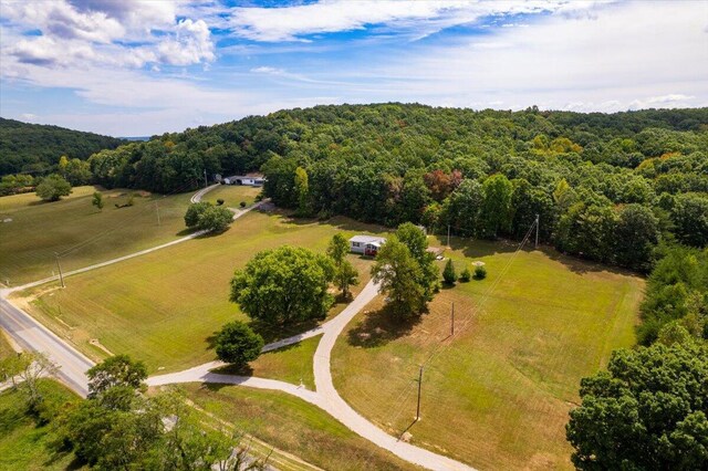 drone / aerial view with a rural view