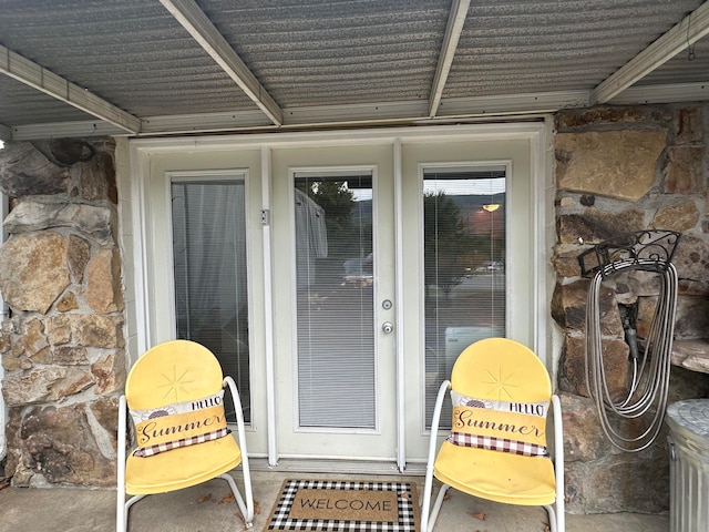 view of exterior entry with french doors