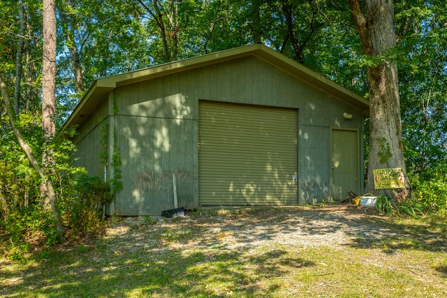 view of garage