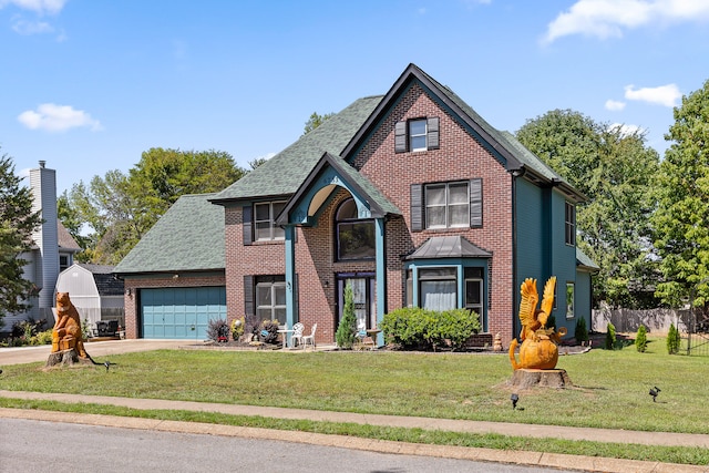 front of property featuring a garage and a front yard