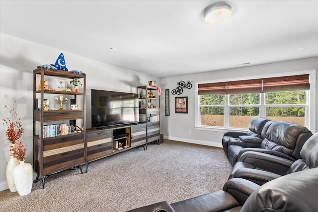 living room featuring carpet floors