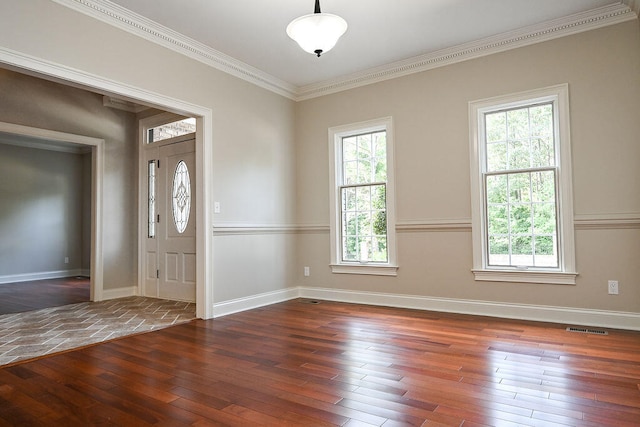 foyer entrance featuring hardwood / wood-style floors and a healthy amount of sunlight