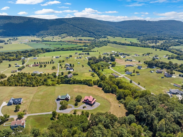 birds eye view of property with a rural view