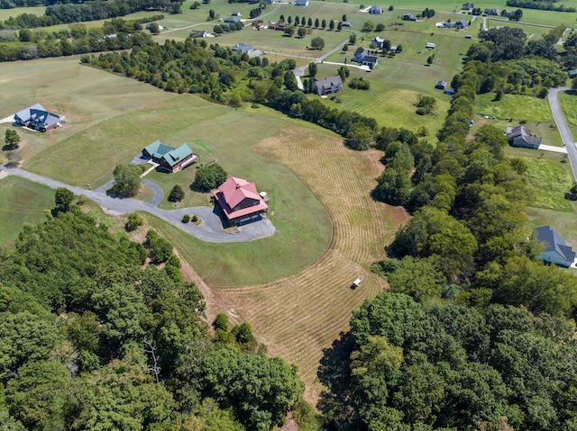 bird's eye view with a rural view