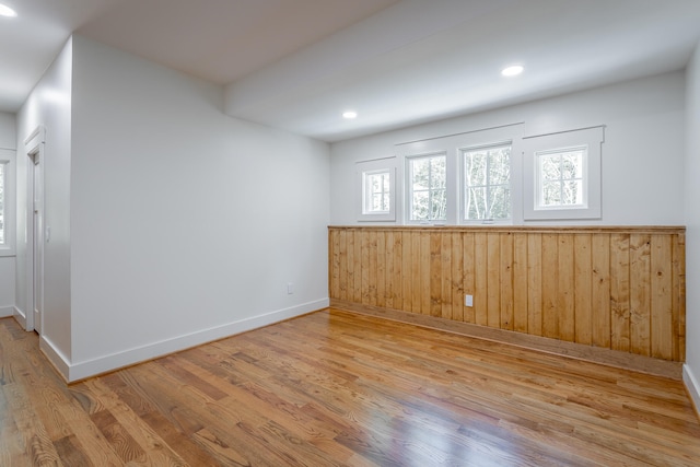 unfurnished room featuring light hardwood / wood-style flooring