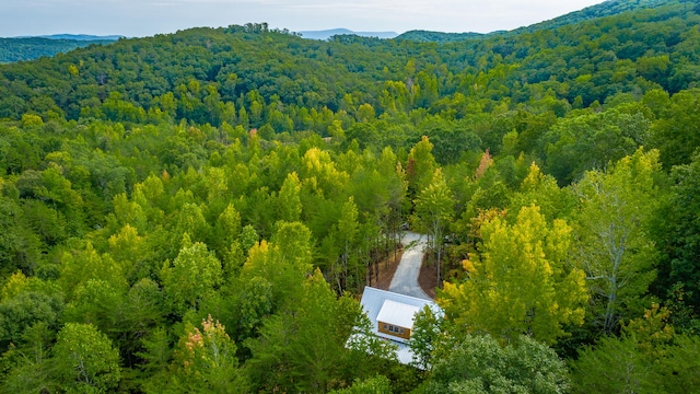 aerial view with a mountain view