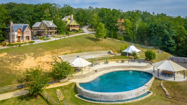 view of pool featuring a gazebo