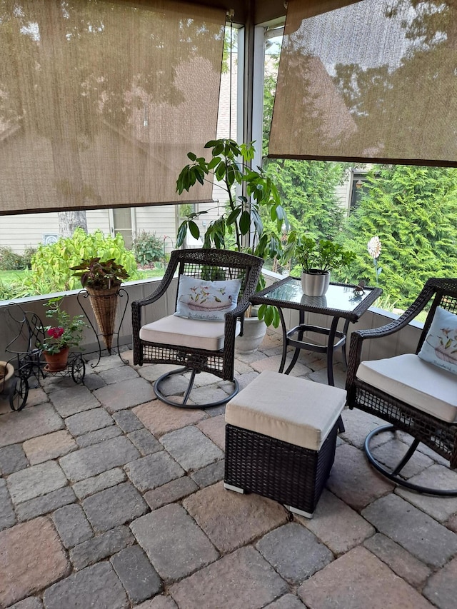 balcony featuring a patio area