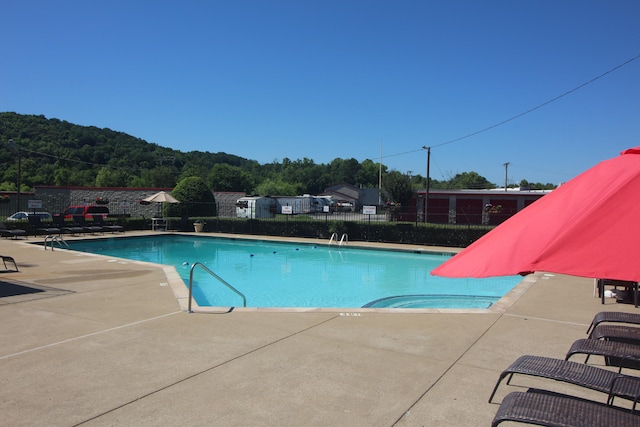 view of pool with a patio