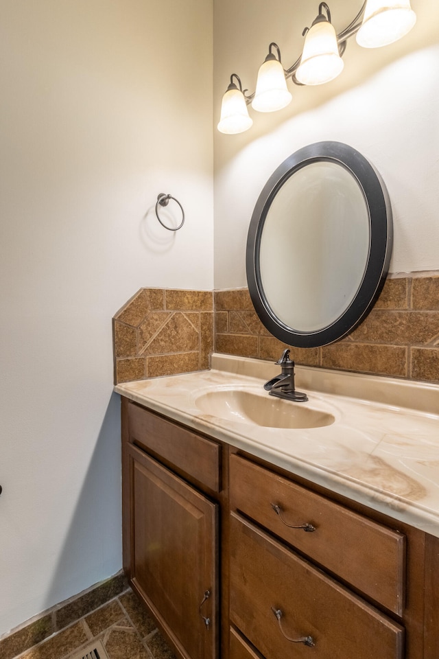 bathroom with vanity and tile patterned floors