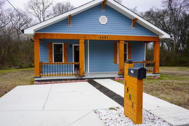 bungalow-style house with a porch